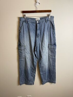 Du/er Performance Denim Lite High Rise Cargo Pants size 33